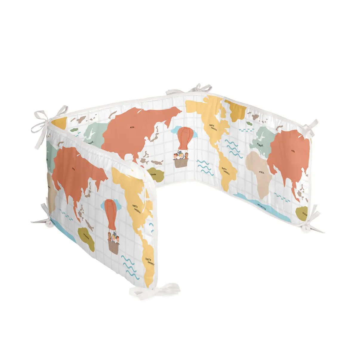 Paracolpi per culla HappyFriday Mr Fox World trip Multicolore 210 x 40 cm