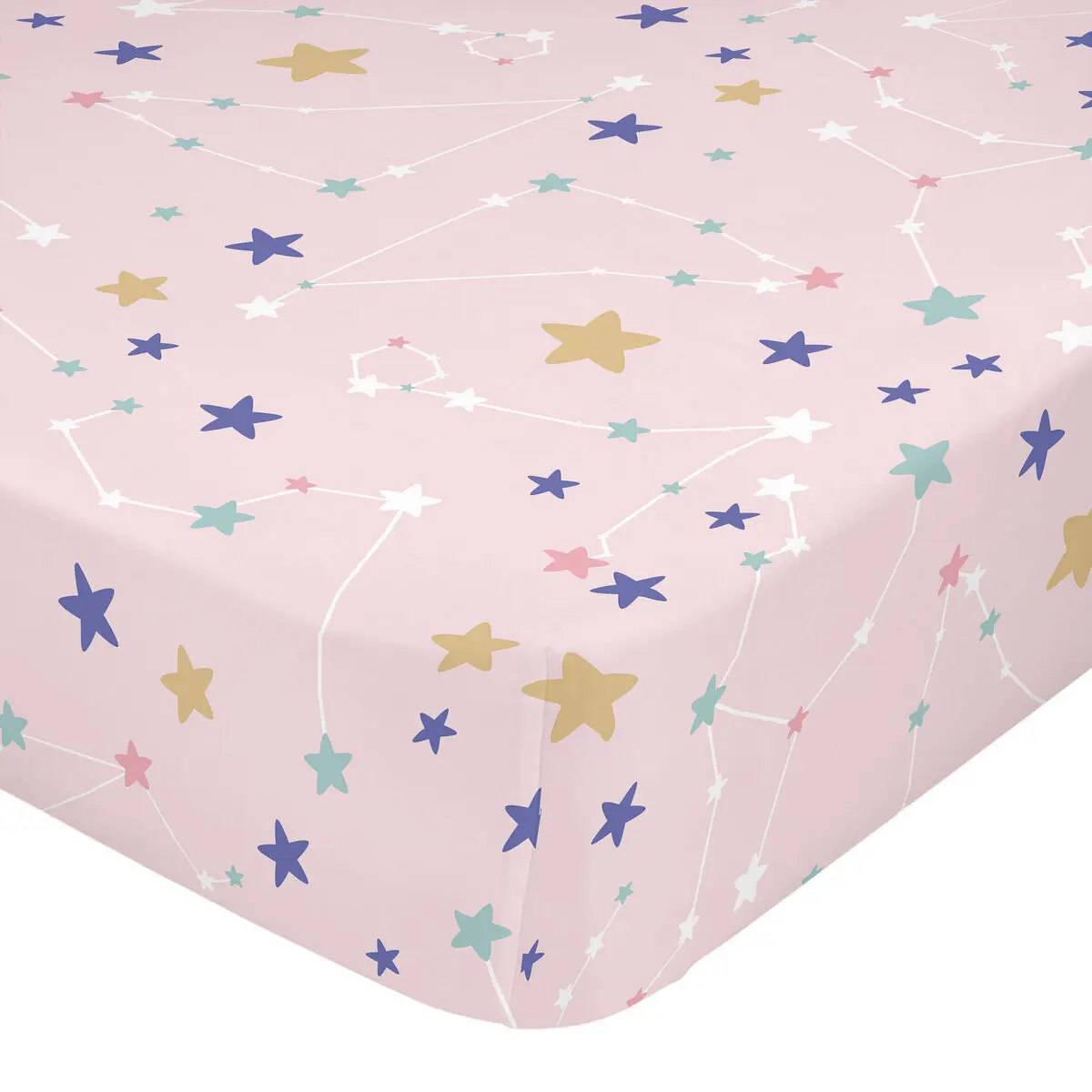 Lenzuolo con angoli HappyFriday MINI Multicolore Rosa 60 x 120 x 14 cm Stelle