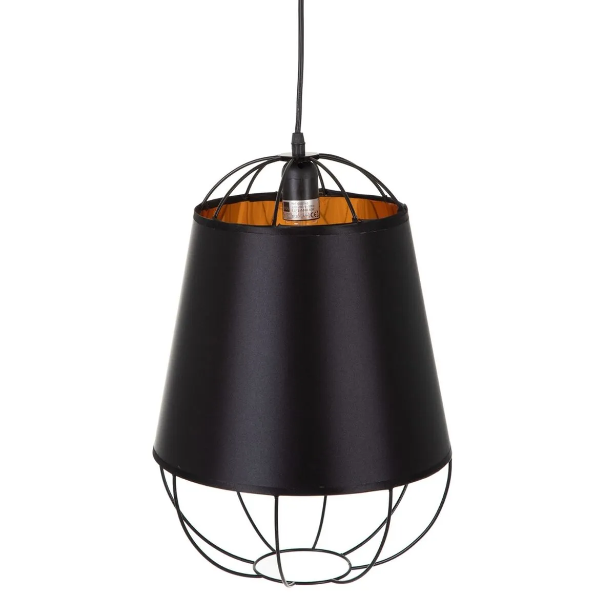 Lampadario Nero Dorato Metallo 30 x 30 x 41 cm