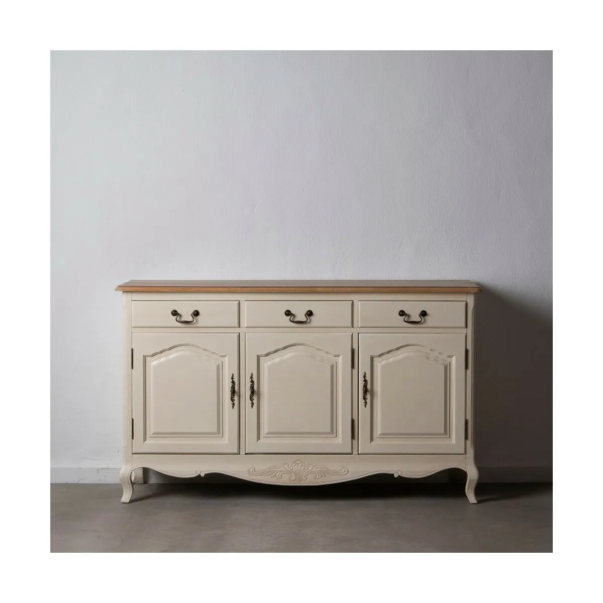 Credenza LUCERNA 148 x 45,5 x 88 cm Naturale Legno Crema DMF