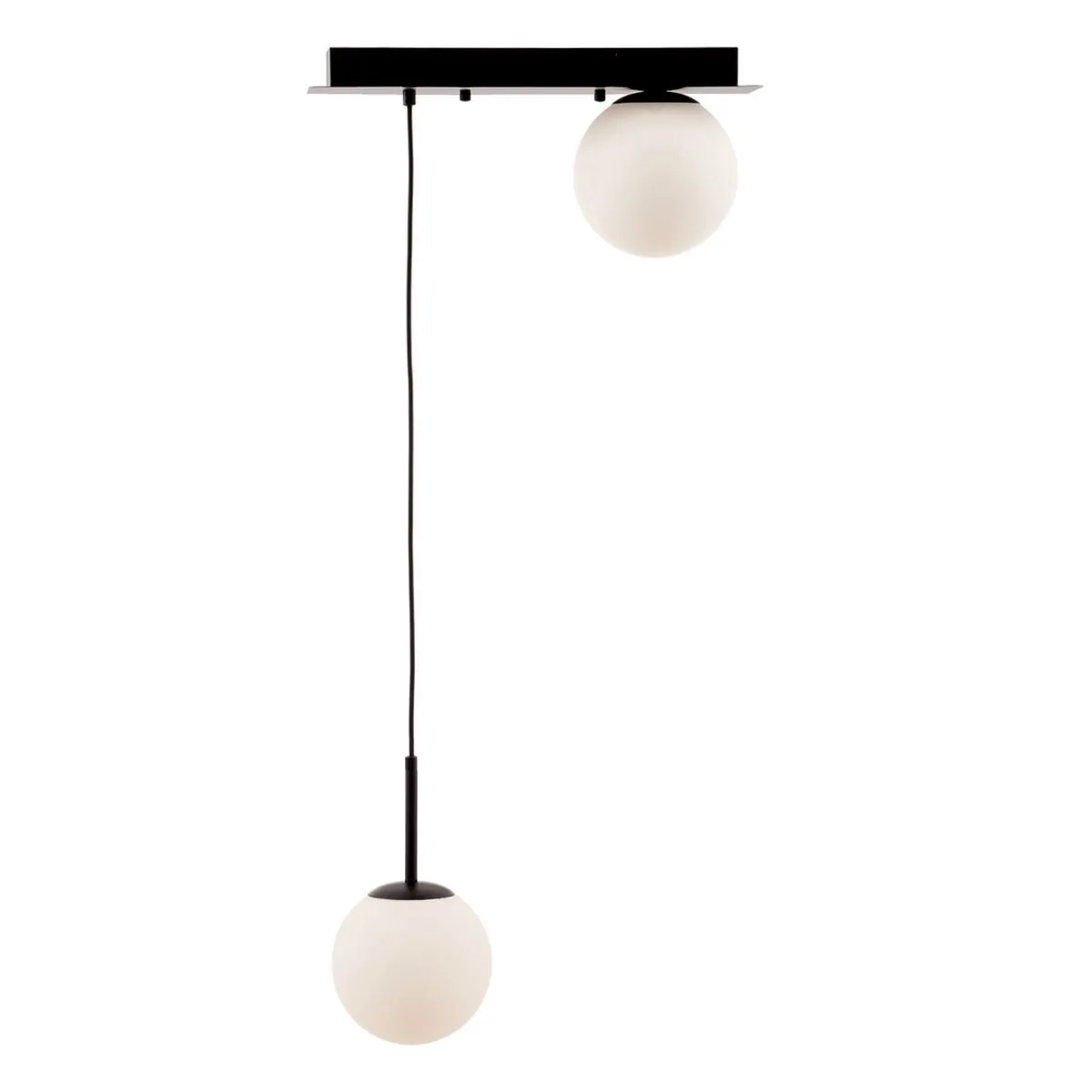 Lampadario 40 x 15 x 20 cm Cristallo Nero Metallo