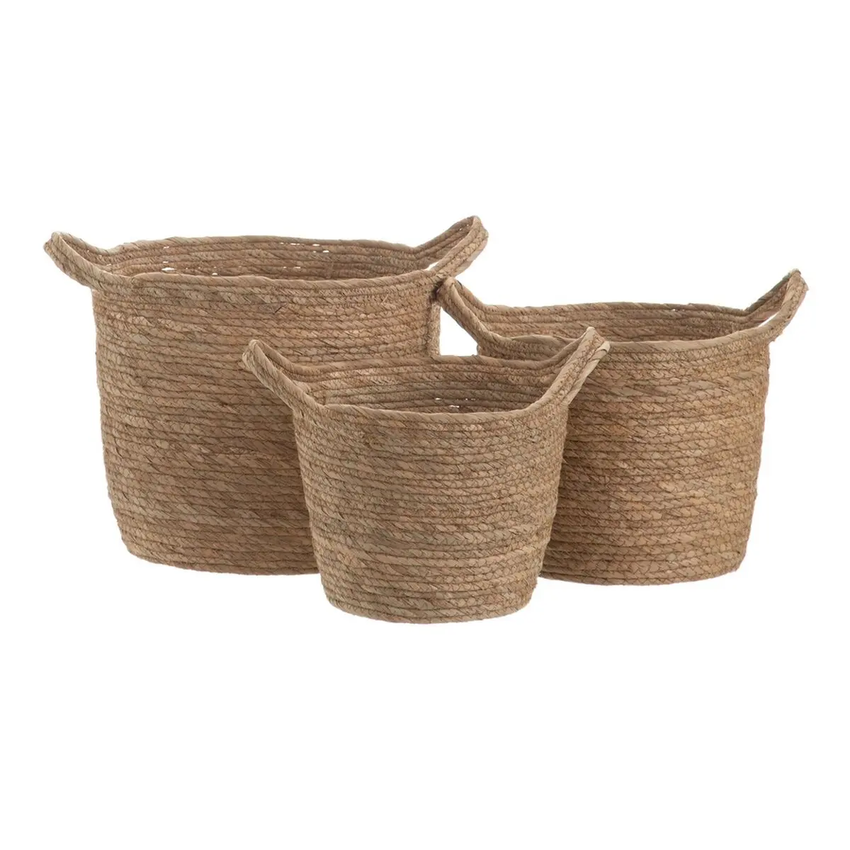 Set di Cesti Naturale Juncus 33 x 33 x 26 cm (3 Pezzi)