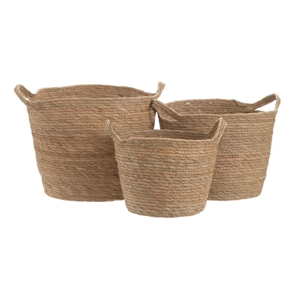 Set di Cesti Naturale Juncus 33 x 33 x 38 cm (3 Pezzi)