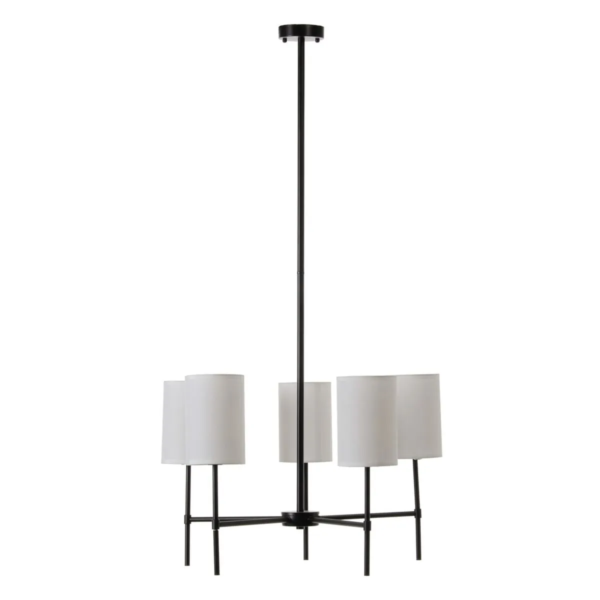 Lampadario 64 x 64 x 38 cm Nero Metallo Bianco Ø 18 cm