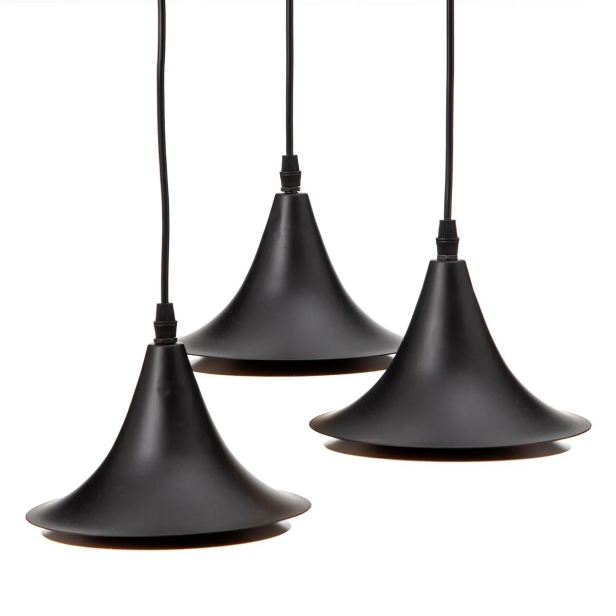 Lampadario 36 x 36 x 130 cm Nero Dorato Metallo Ø 18,5 cm