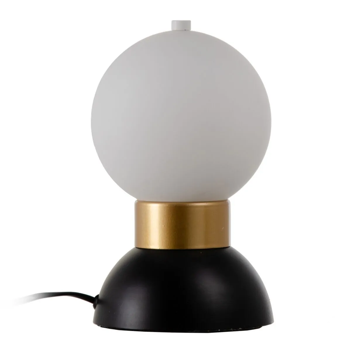 Lampada LED da Tavolo Cristallo Nero Metallo Bianco 15 x 15 x 22 cm