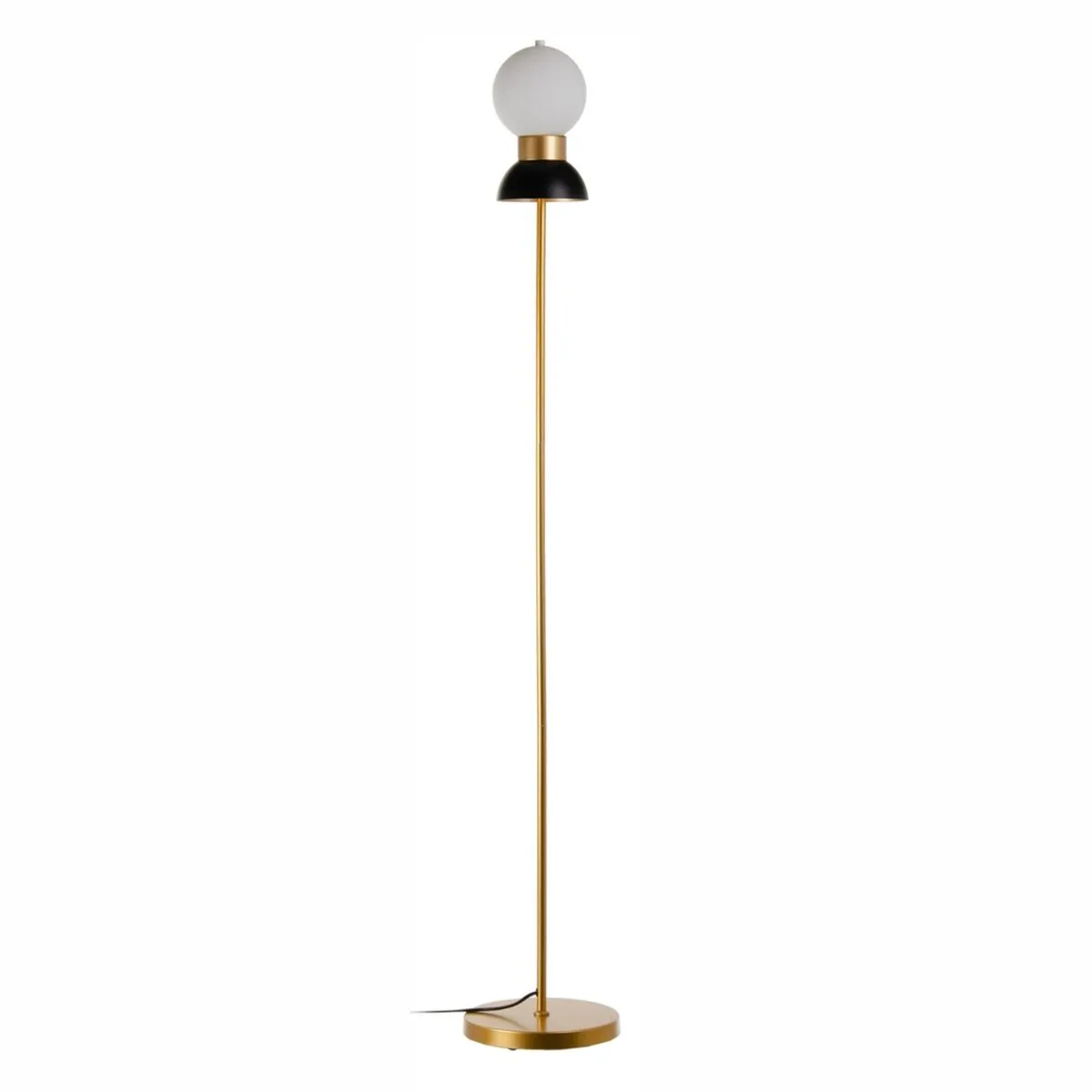 Lampada da Terra 24,5 x 24,5 x 158 cm Cristallo Nero Metallo Bianco