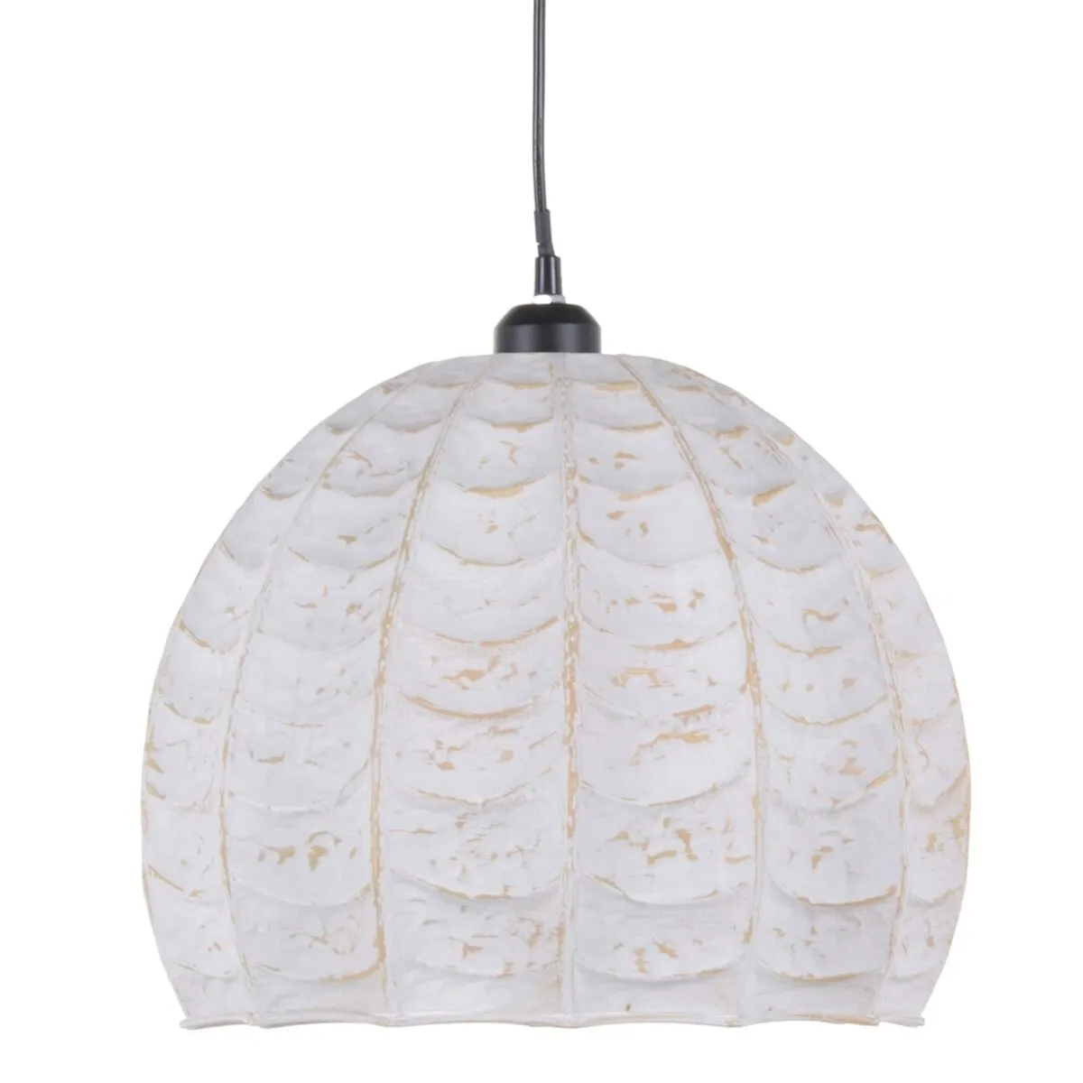 Lampadario Metallo Bianco 31 x 31 x 31 cm