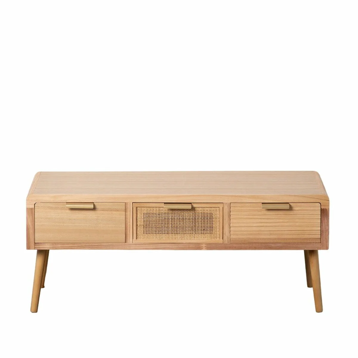 Mobile TV HONEY Naturale Legno di paulownia Legno MDF 110 x 50 x 45 cm