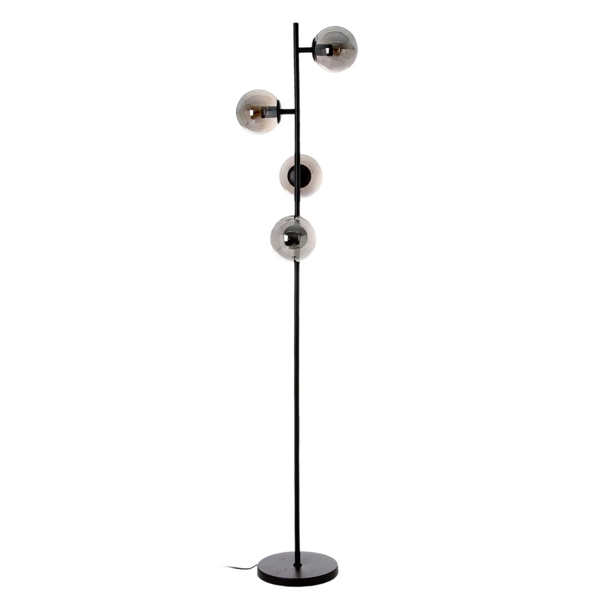 Lampada da Terra 42 x 42 x 190 cm Cristallo Nero Metallo