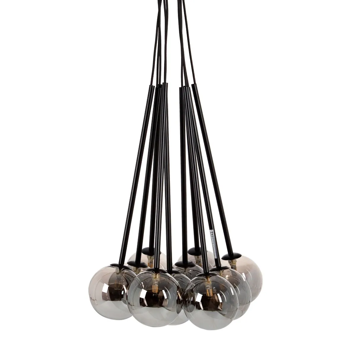 Lampadario 91 x 60 x 155 cm Cristallo Nero Metallo Ø 13 cm Moderno