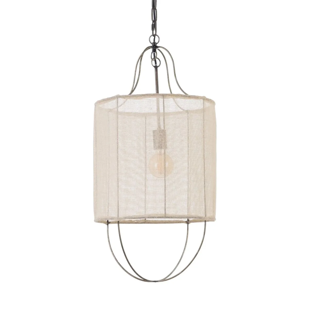 Lampadario 38,5 x 38,5 x 75 cm Naturale Dorato Metallo