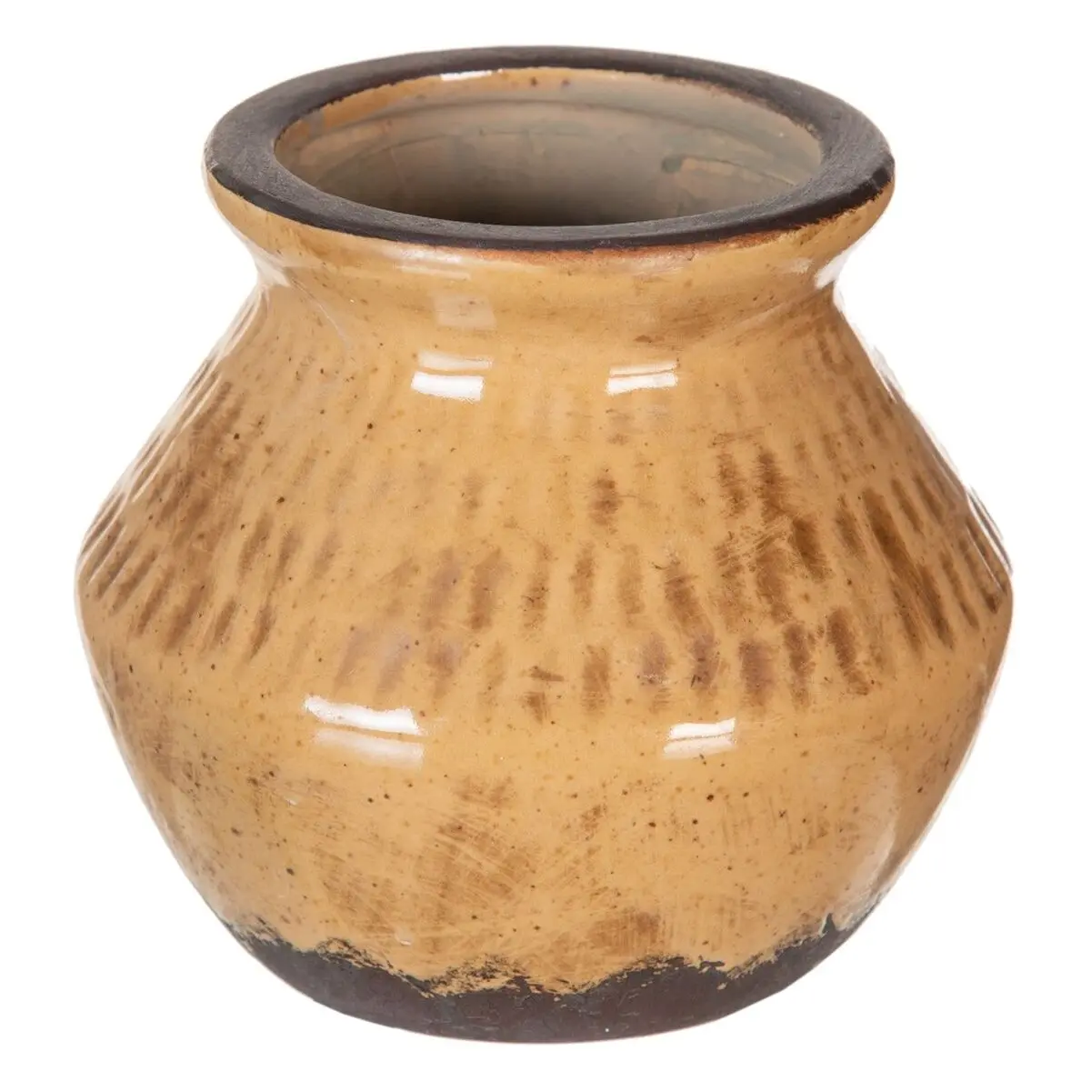 Vaso Marrone Ceramica 13 x 13 x 11,5 cm