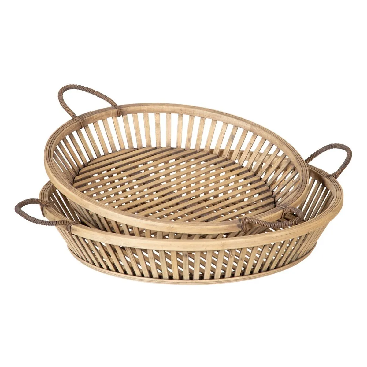 Vassoio per aperitivi 50 x 50 x 9,5 cm Naturale Rattan (2 Unità)