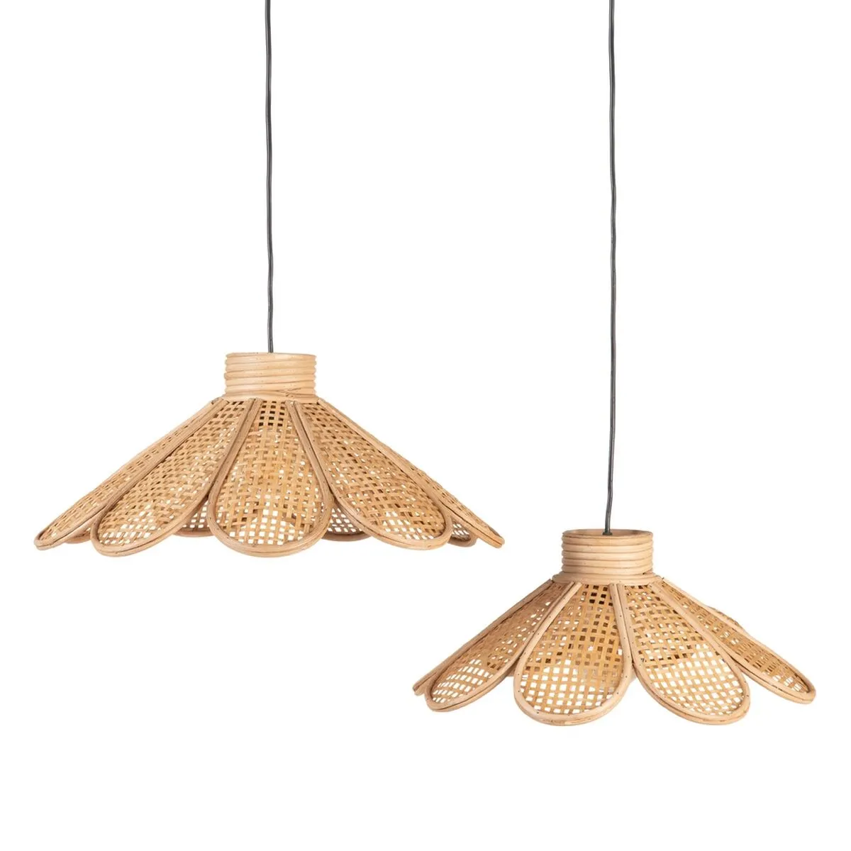 Lampadario Ø 20 cm Naturale Bambù 60 W 220-240 V (2 Unità)