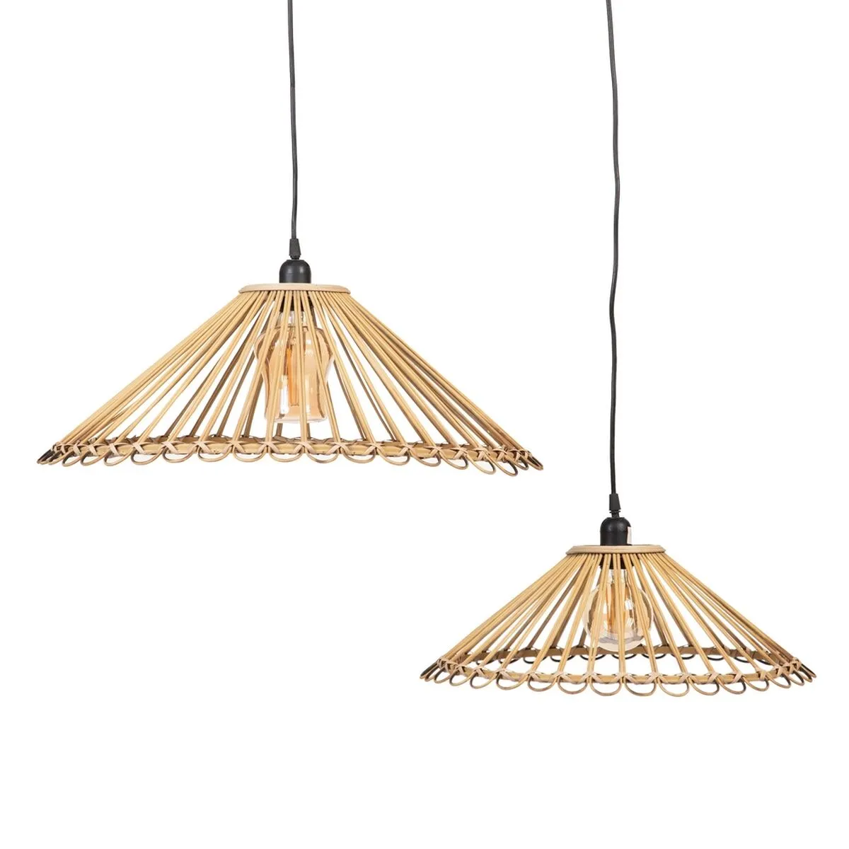 Lampadario 57 x 57 x 20,5 cm Naturale Bambù (2 Unità)