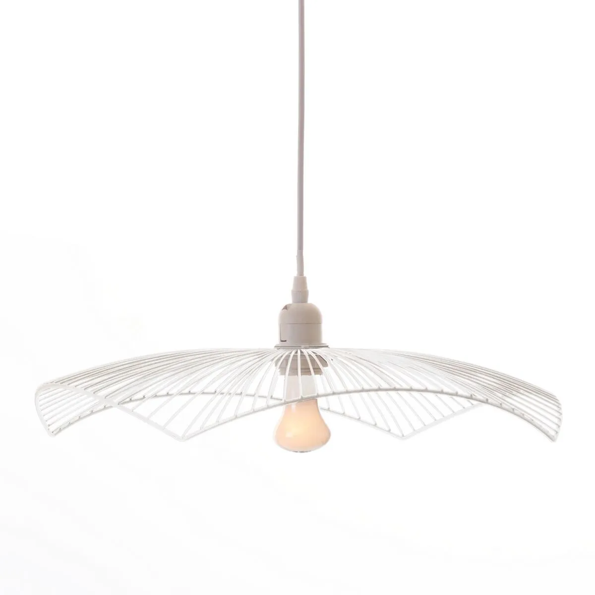 Lampadario Metallo Bianco 46 x 46 cm