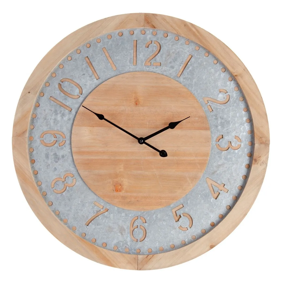 Orologio da Parete Naturale Legno di abete 60 x 4,5 x 60 cm