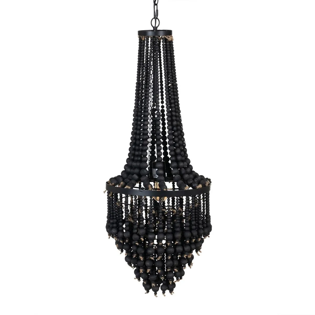 Lampadario 35 x 35 x 86 cm Nero Metallo Legno