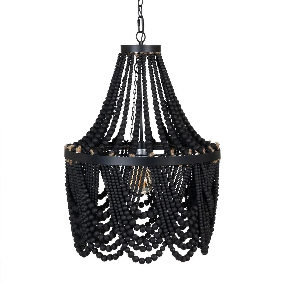 Lampadario 48,5 x 48,5 x 62 cm Nero Metallo Legno