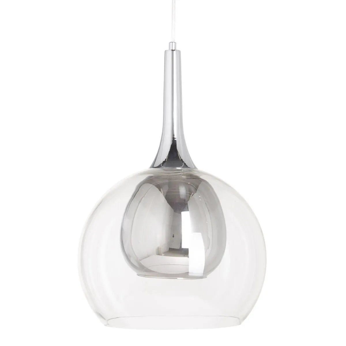 Lampadario Cristallo Grigio Metallo 30 x 30 x 50 cm