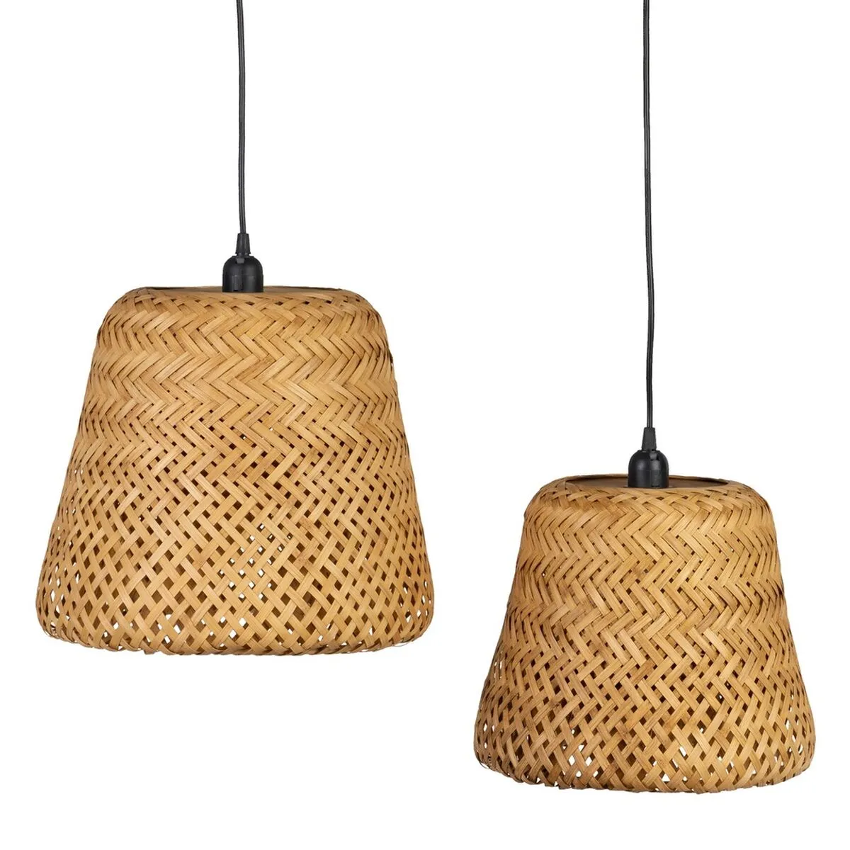 Lampadario 35,5 x 35,5 x 30,5 cm Naturale Bambù (2 Unità)