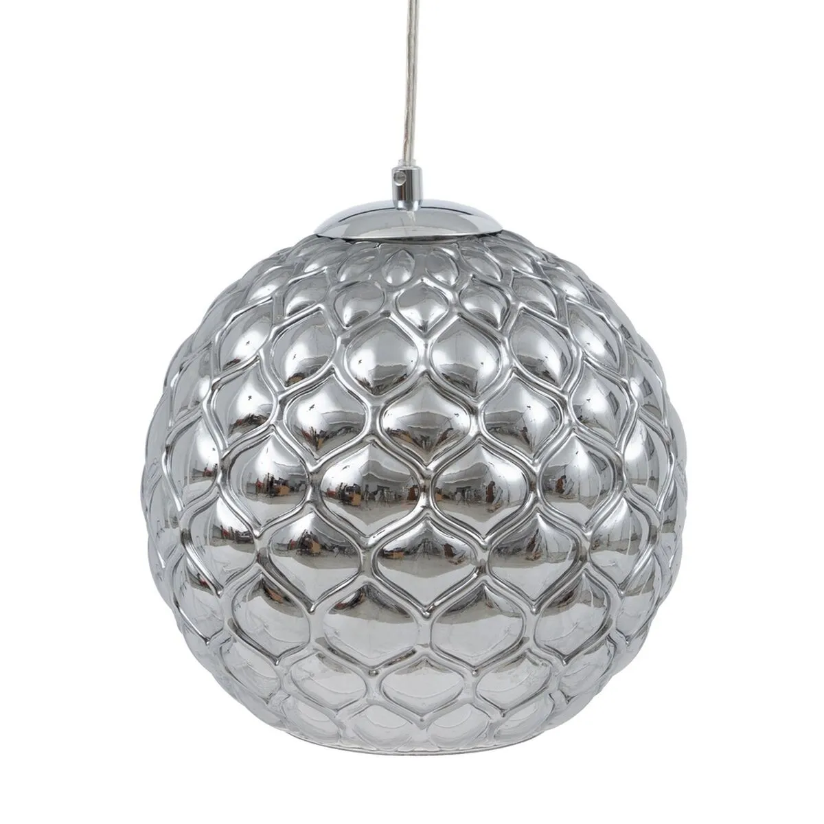 Lampadario Cristallo Argento Ferro Ø 20 cm 23 x 23 x 21,5 cm