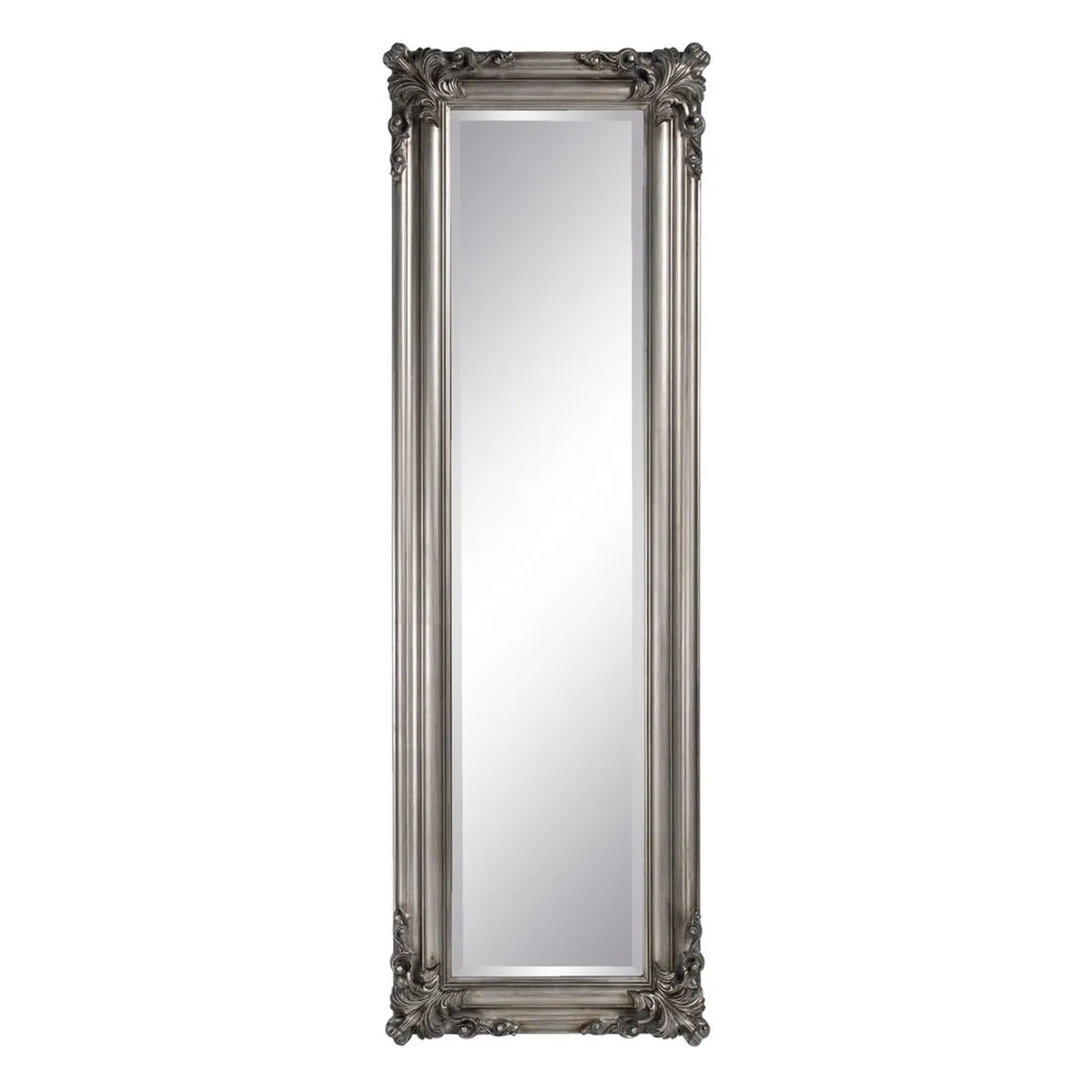 Specchio 46 x 6 x 147 cm Cristallo Legno Argento