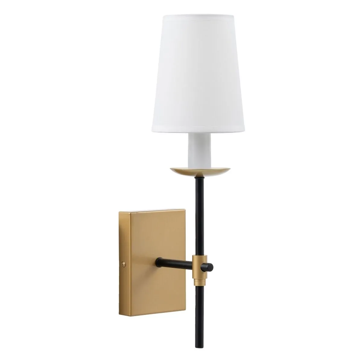 Lampada da Parete 12 x 15 x 36 cm Nero Dorato Metallo Classico