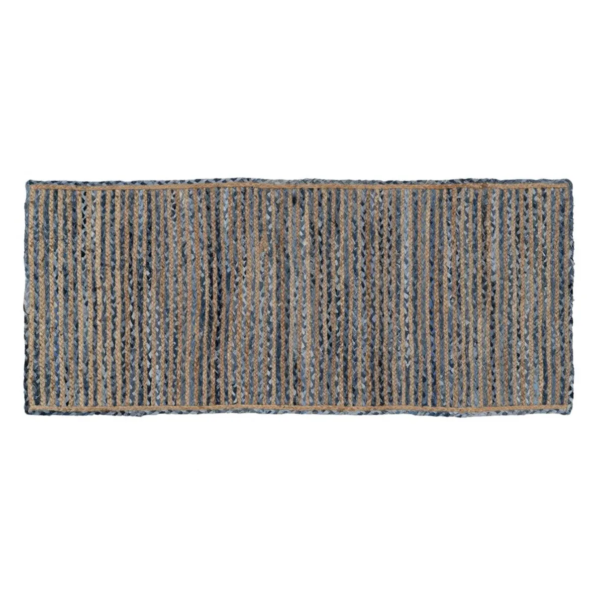 Tappeto Naturale Azzurro Cotone Juta 170 x 70 cm