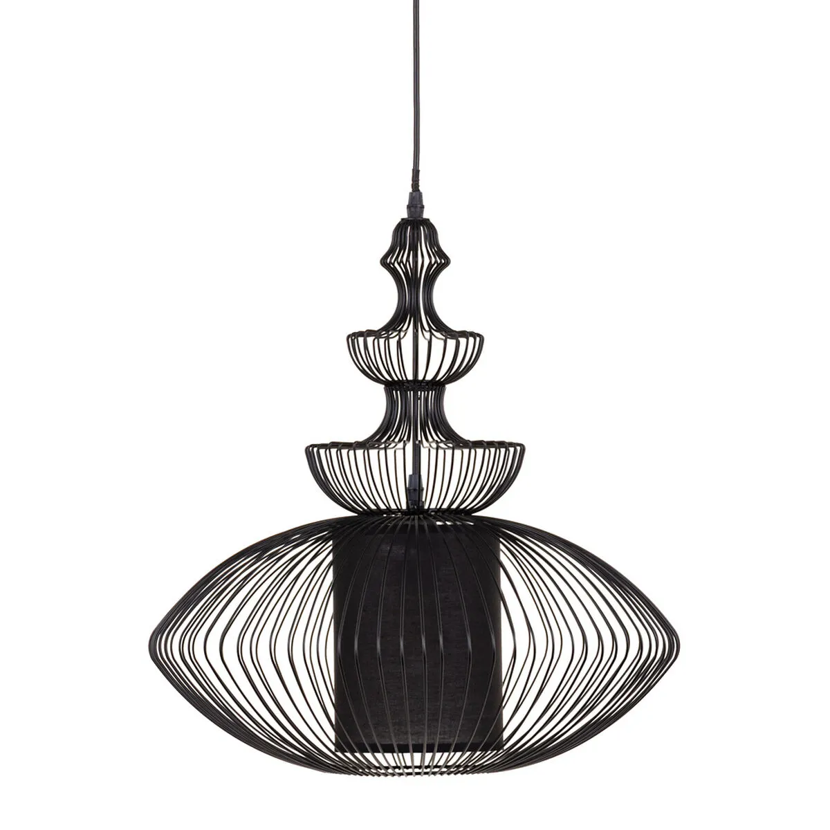 Lampadario 44,5 x 44,5 x 49 cm Ø 44,5 cm Nero Ferro