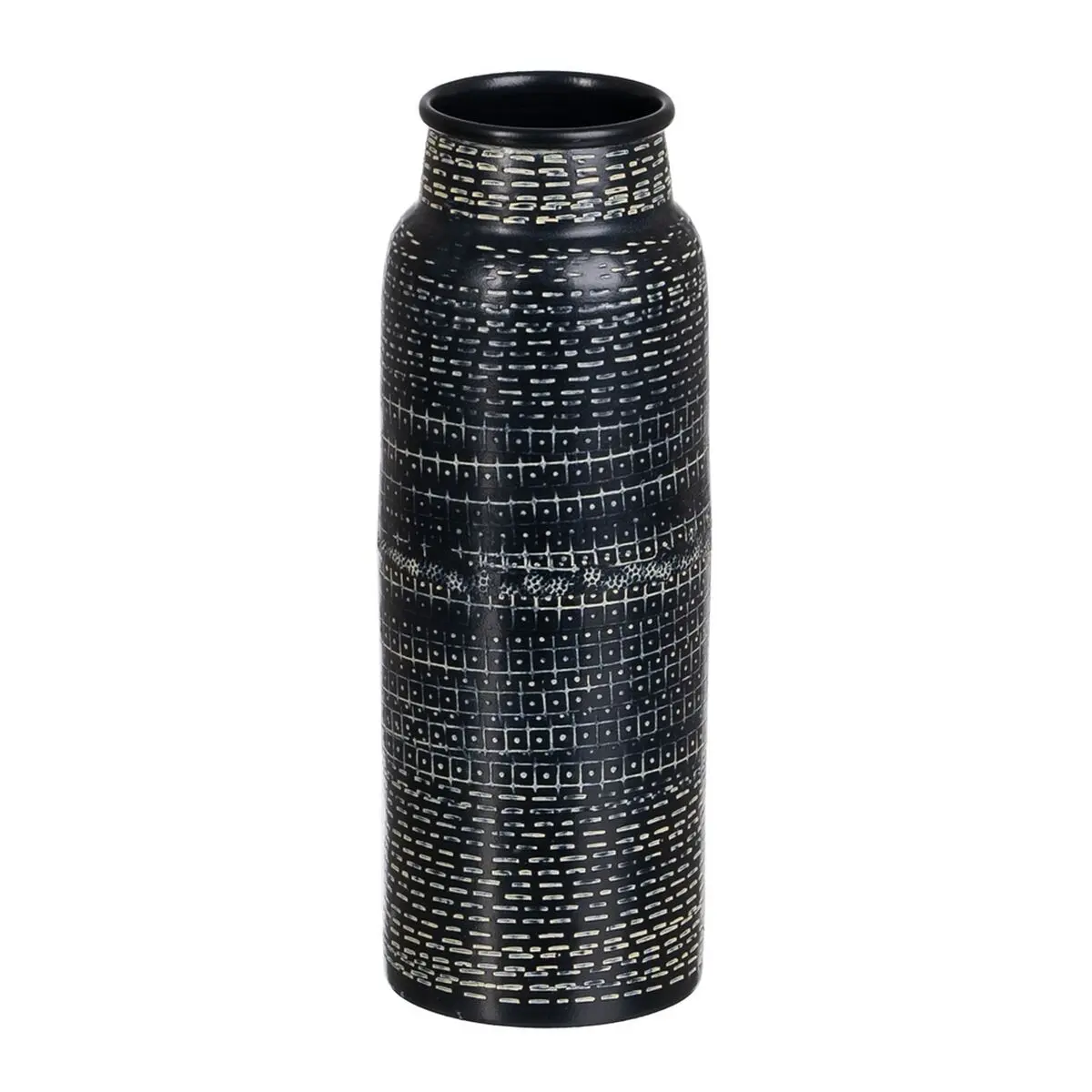 Vaso Nero Alluminio 9 x 9 x 25,5 cm