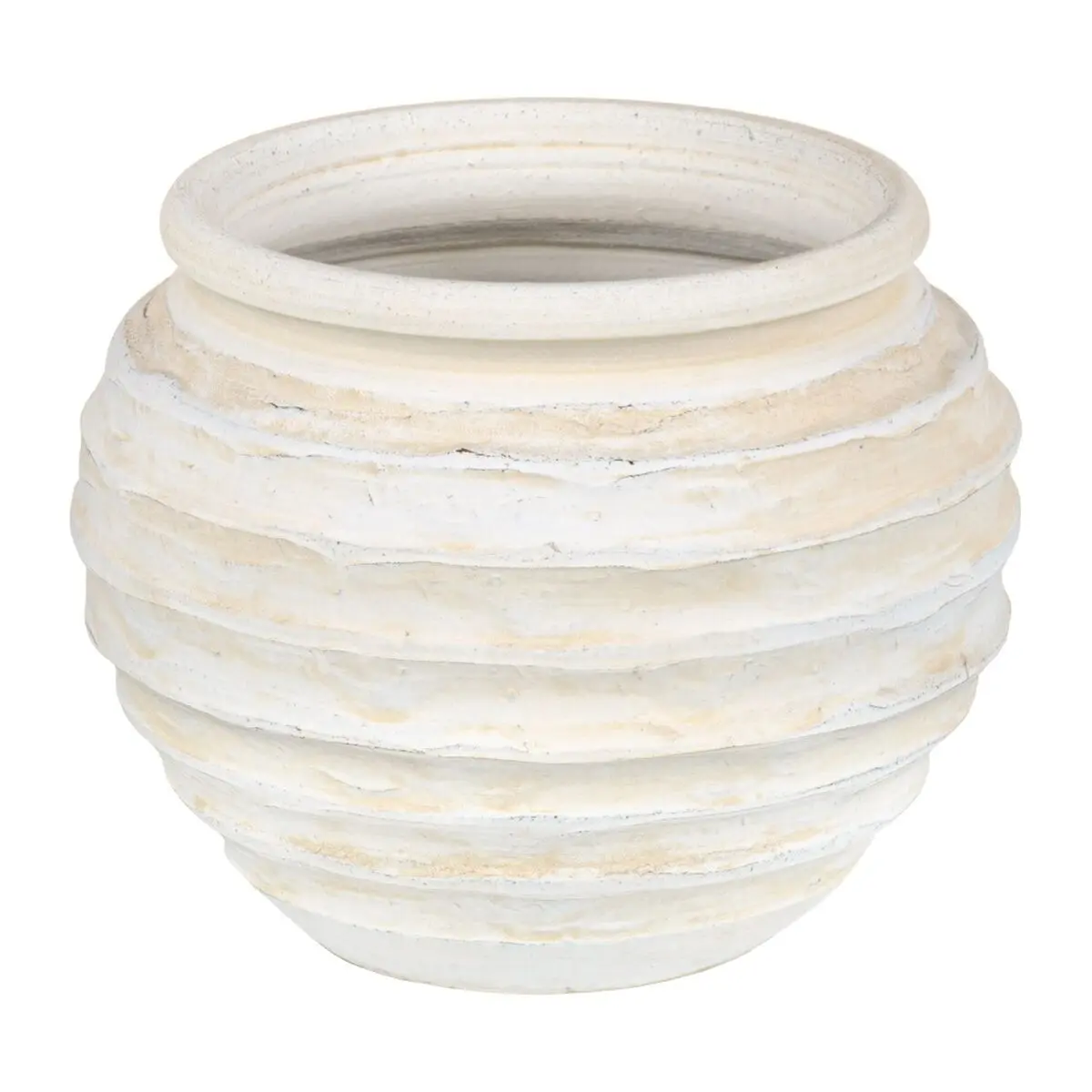 Vaso Crema Ceramica Rotondo 30 x 30 x 27 cm