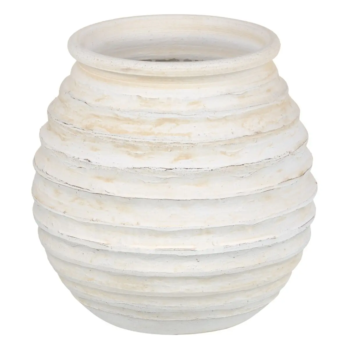 Vaso Crema Ceramica Rotondo 32 x 32 x 35 cm