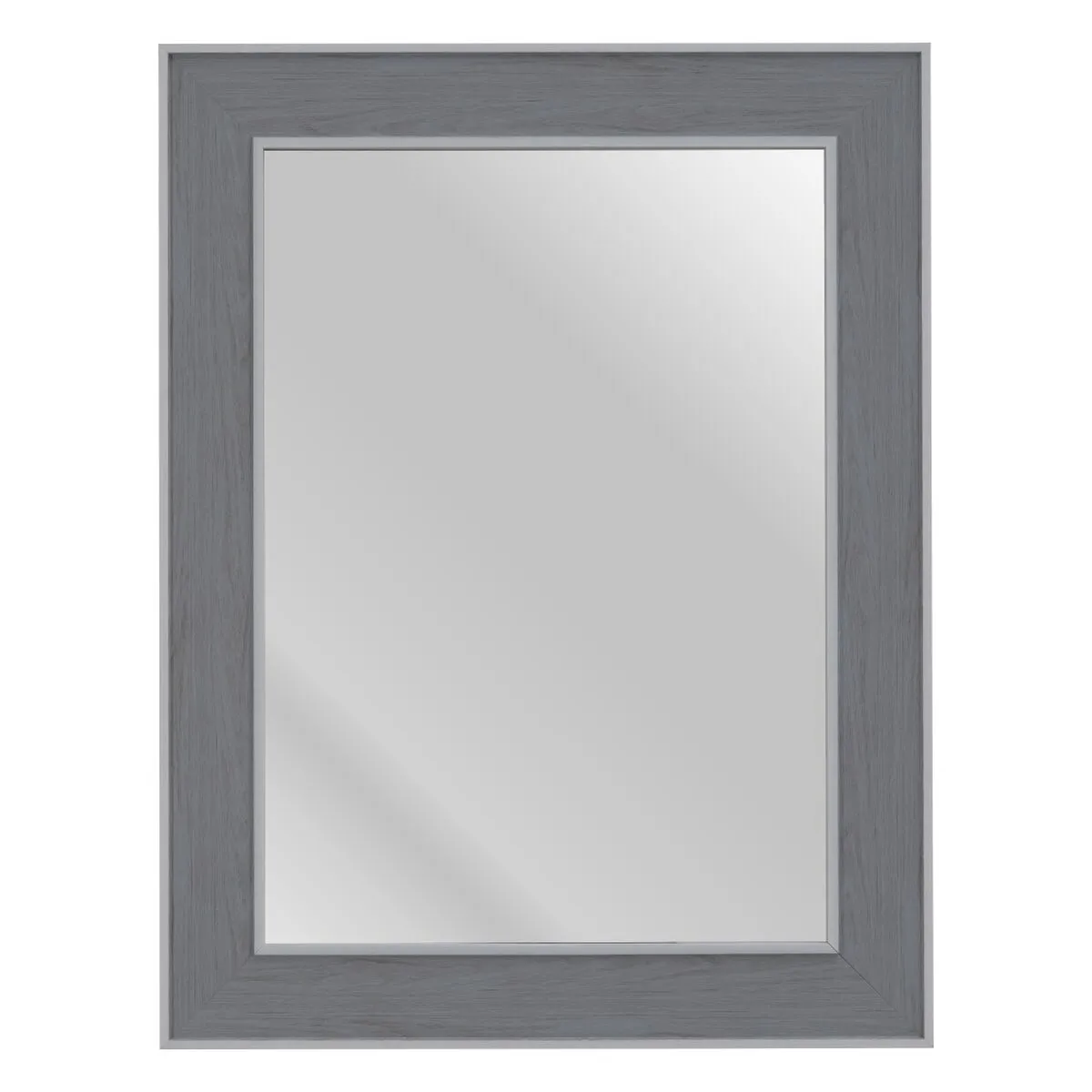 Specchio da parete 66 x 2 x 86 cm Grigio Legno Bianco