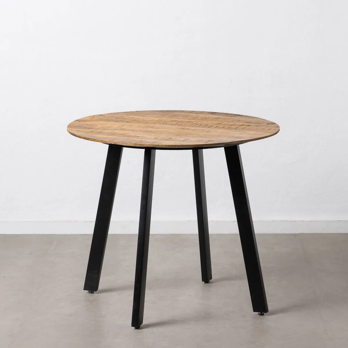 Tavolo da Pranzo 90 x 90 x 77 cm Naturale Nero Legno Ferro