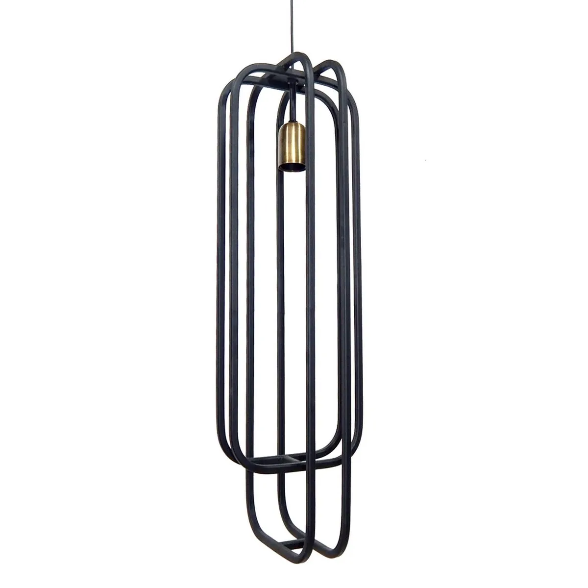 Lampadario 20,5 x 20,5 x 61 cm Nero Metallo