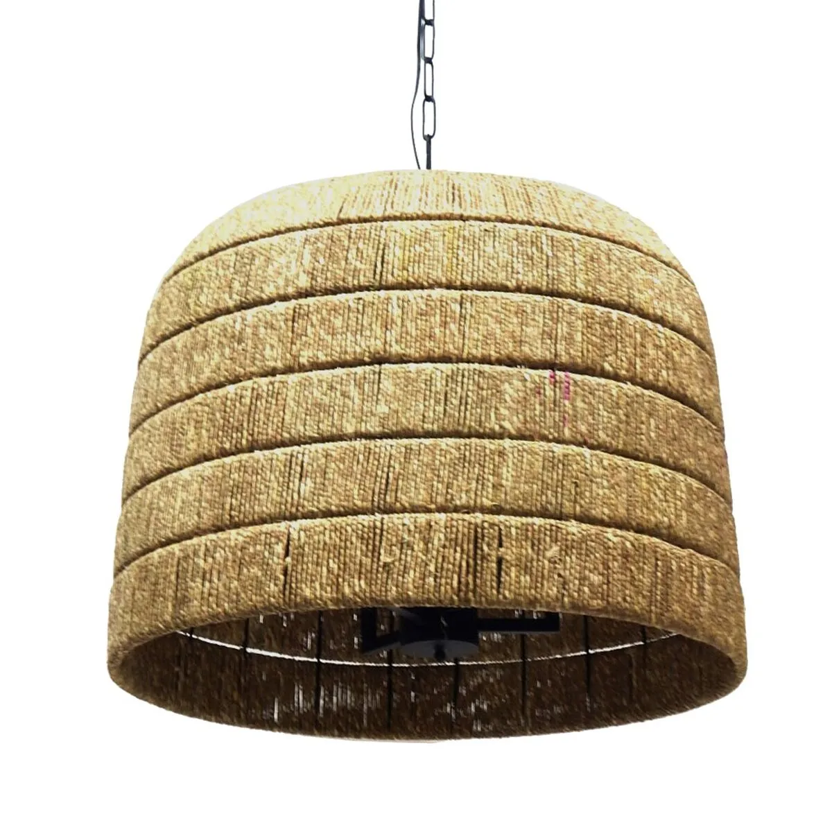 Lampadario Nero Naturale Ferro 220-240 V 61 x 61 x 50 cm