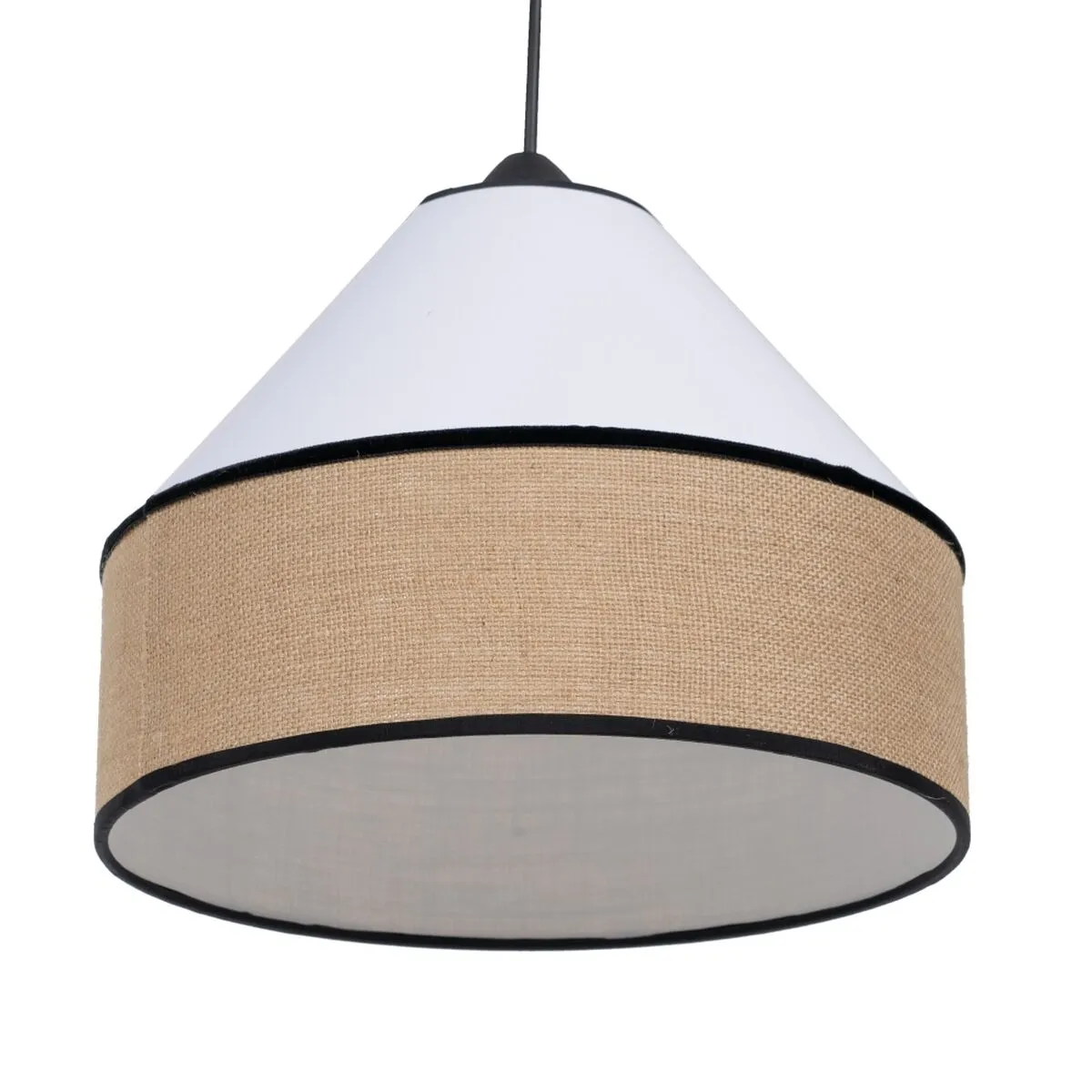 Lampadario Bianco Nero Naturale Ferro Plastica 220-240 V 30 x 30 x 25 cm