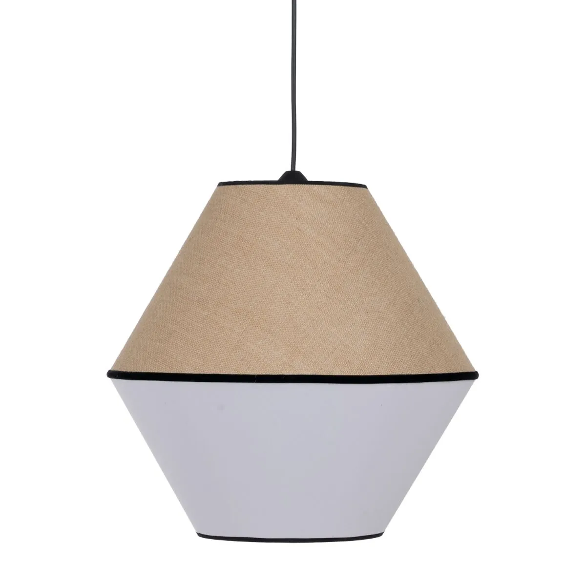 Lampadario Bianco Nero Naturale Ferro Plastica 220-240 V 32 x 16 x 26 cm