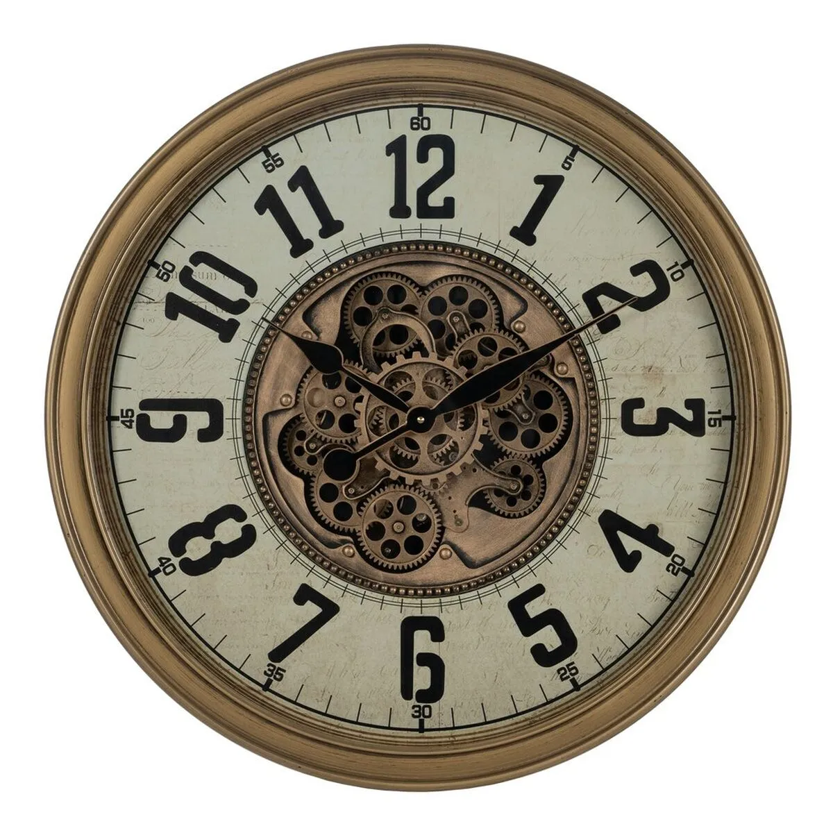 Orologio da Parete Crema Dorato Cristallo Ferro 66 x 9,5 x 66 cm (3 Unità)