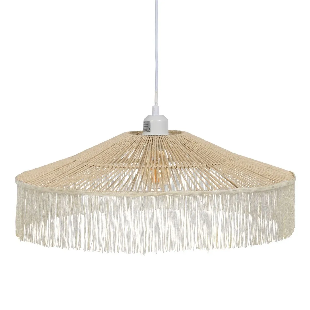 Lampadario Beige Carta Ferro 220-240 V 50,5 x 50,5 x 17 cm