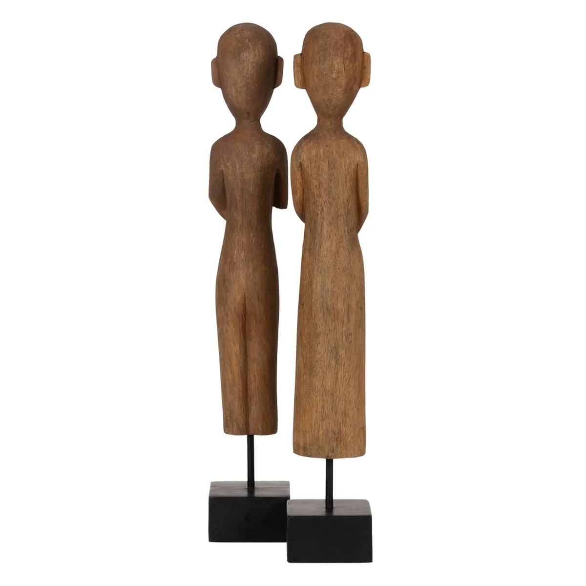 Statua Decorativa Naturale Africano 14,5 x 9 x 38,5 cm (2 Unità)