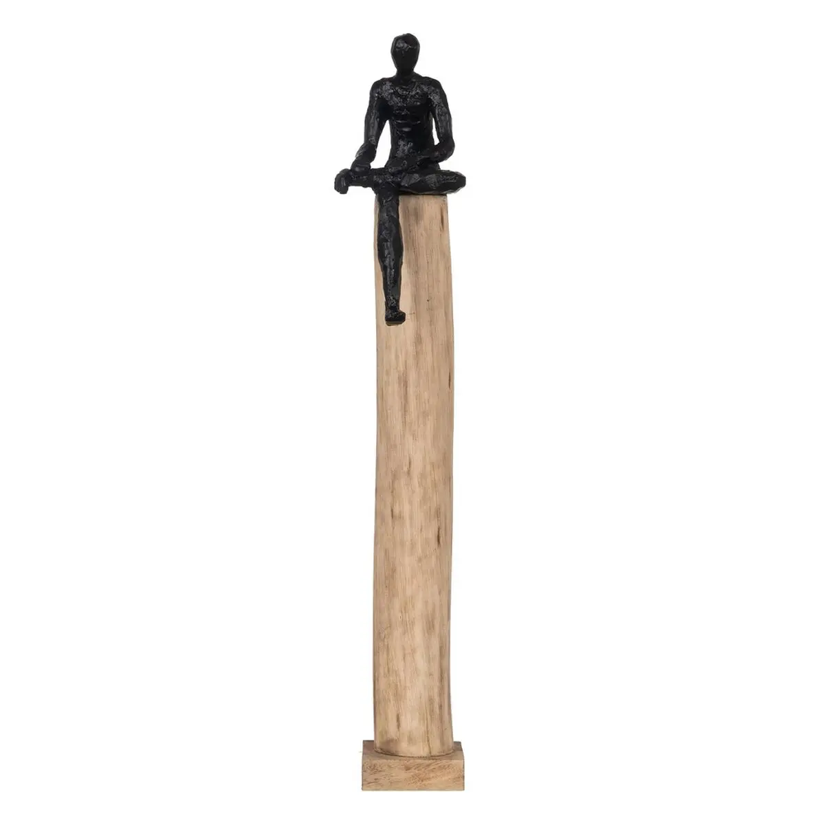 Statua Decorativa Nero Naturale Uomo 18 x 13 x 76 cm