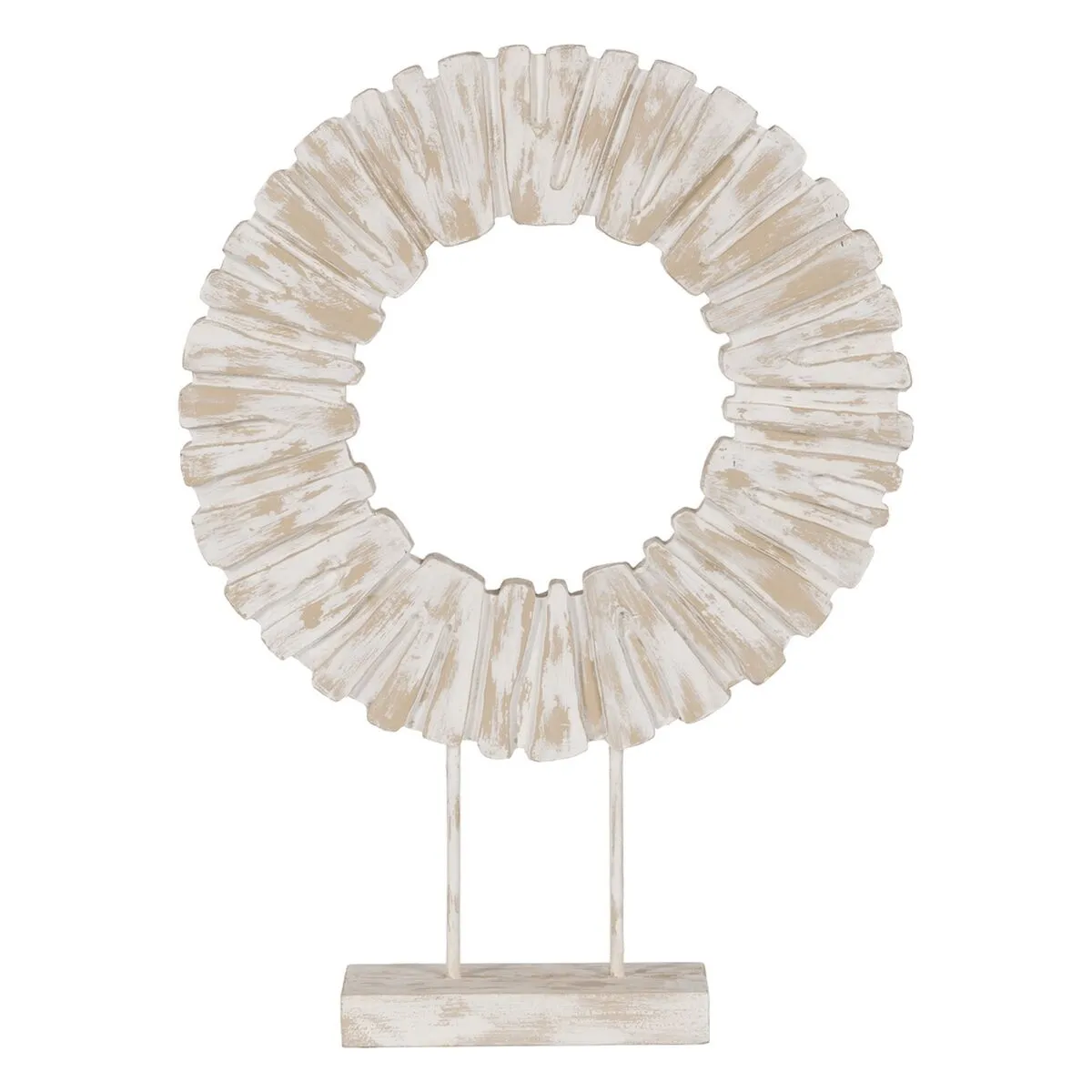 Scultura Bianco Beige Anello 45 x 10 x 59 cm