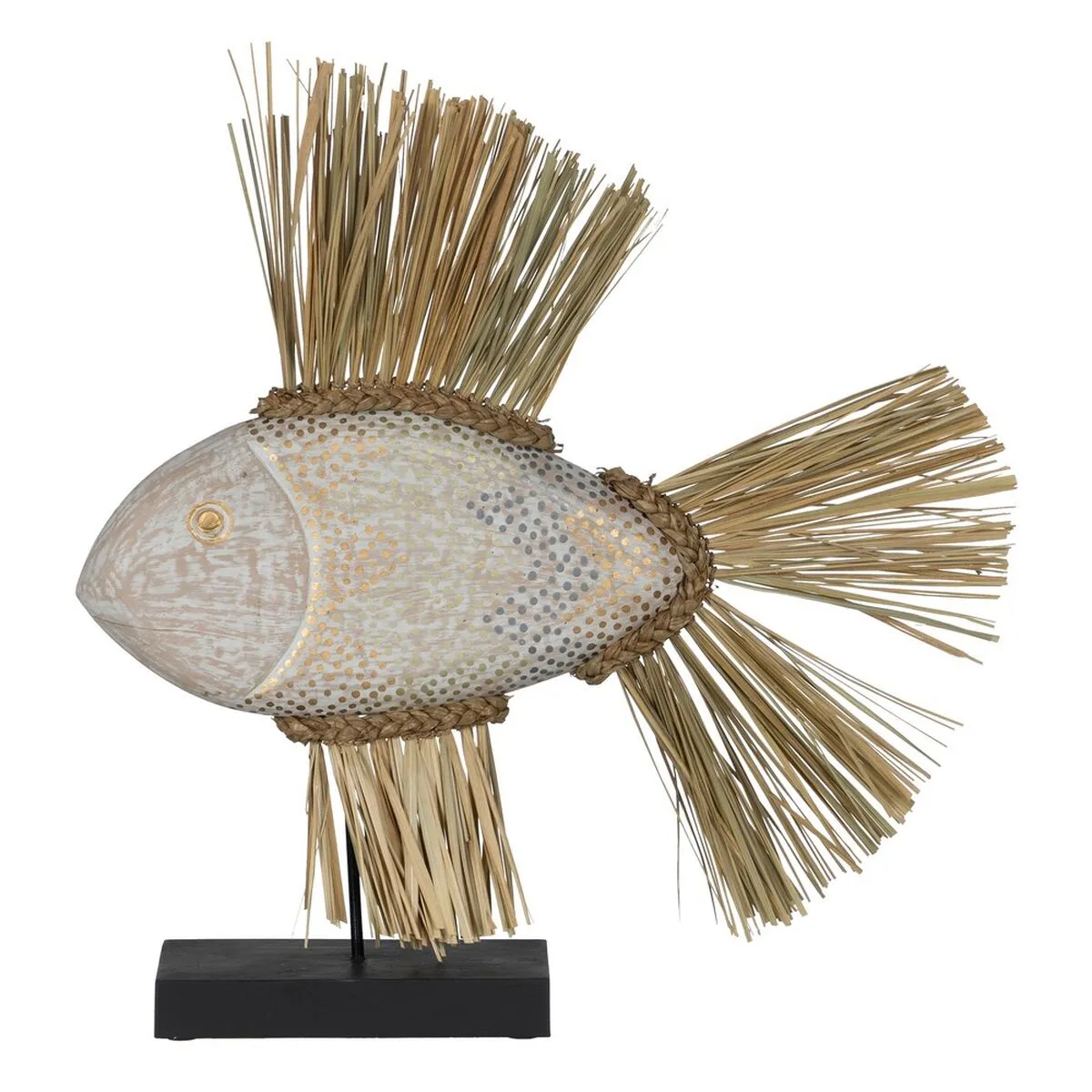 Statua Decorativa Bianco Marrone Naturale Pesce 57 x 12 x 60 cm