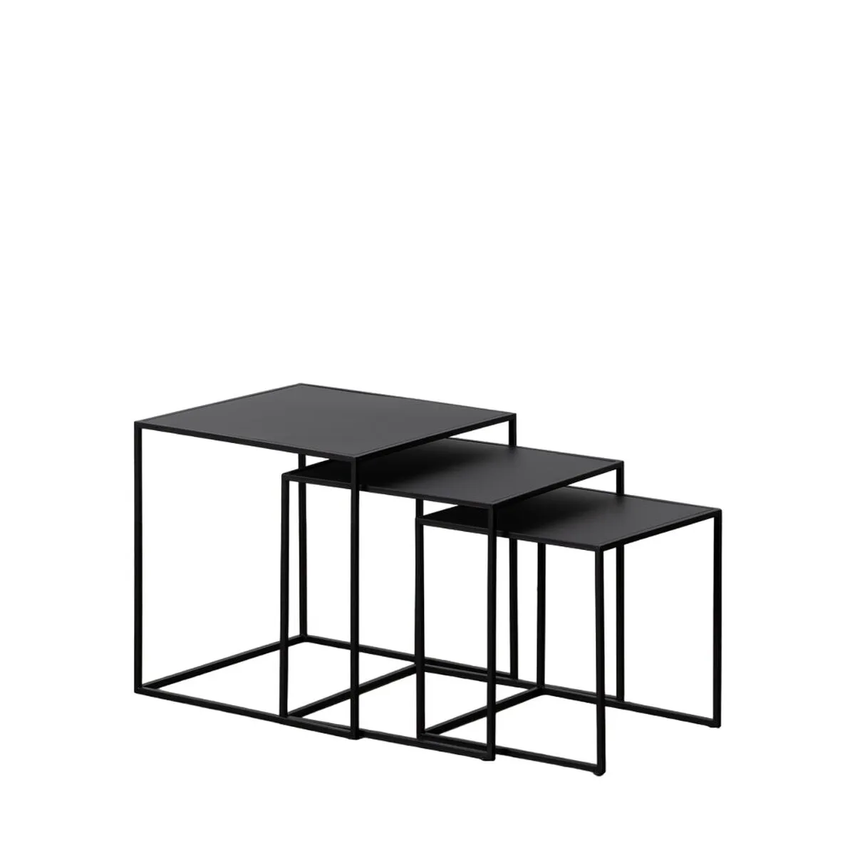 Set di 3 tavoli Nero Ferro 47 x 45 x 45 cm (3 Unità)