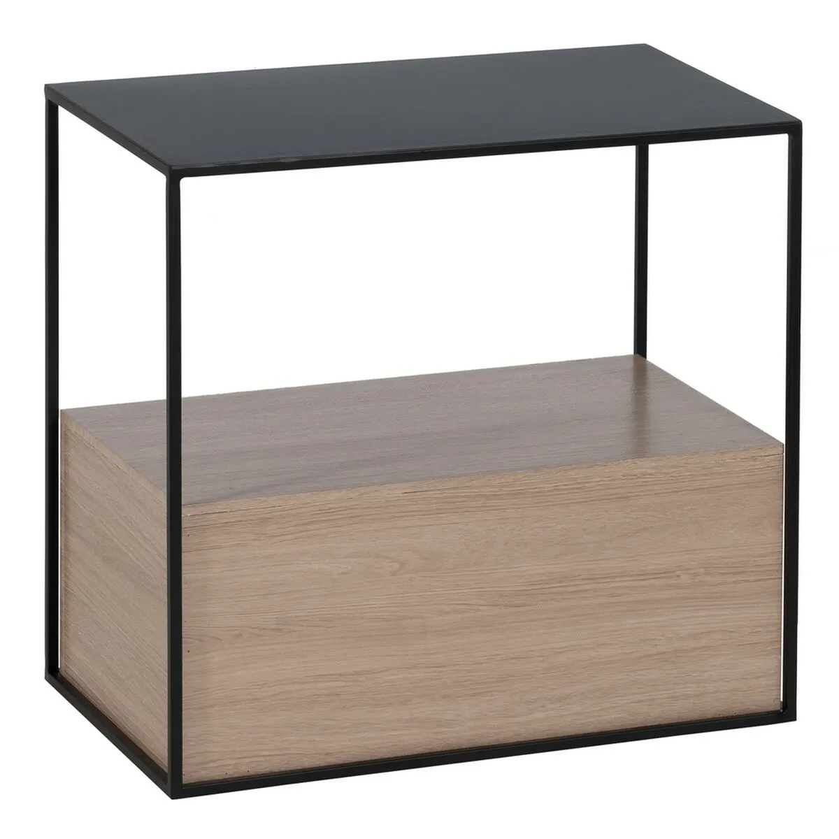 Comodino Nero Naturale Ferro DMF 57 x 34 x 55 cm