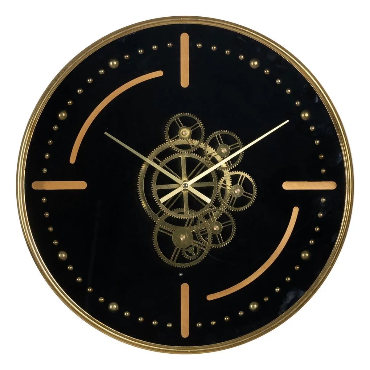 Orologio da Parete Nero Dorato Ferro 46 x 7 x 46 cm