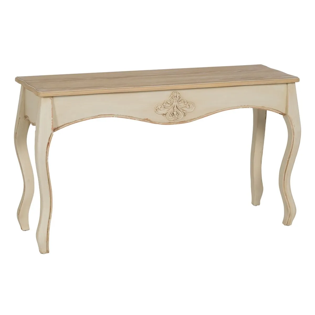 Console Crema Naturale Legno di abete Legno MDF 135 x 43 x 77 cm